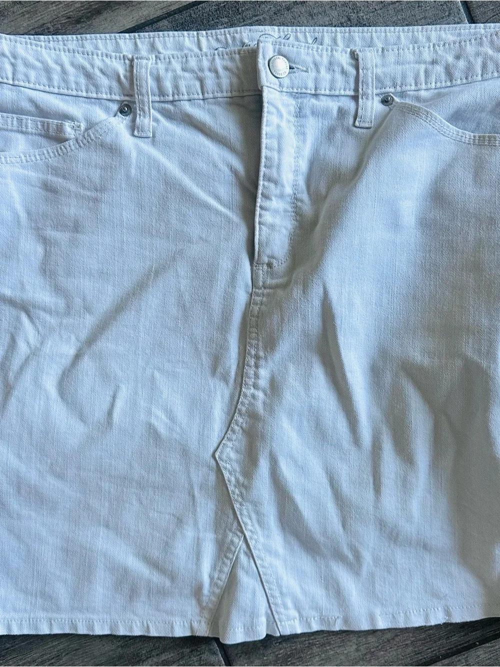 Universal Thread White Denim Mini Skirt with Back Pockets